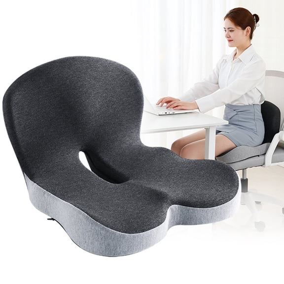 Bolincty Seat Cushion Anti-Slip Bottom Design Pressure-Reducing Hip Waist Support Memory Foam L-Shaped Integrated Office Chair Seat Cushion