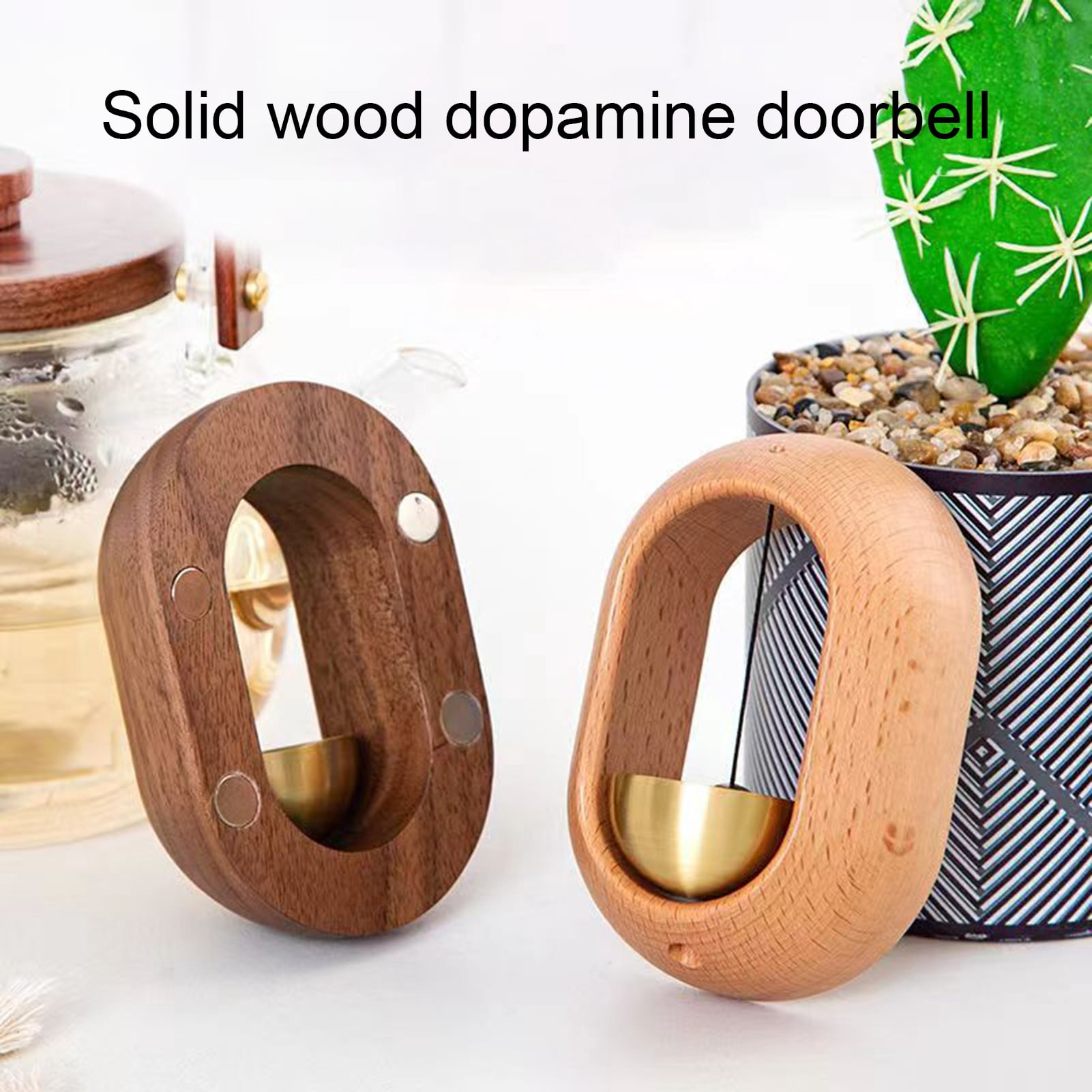 Fabibe 2pcs Ntrance Decoration Bell For Door Opening Magnetic Wood Wind Chime Shopkeepers Garden Front Store Refrigerato Default