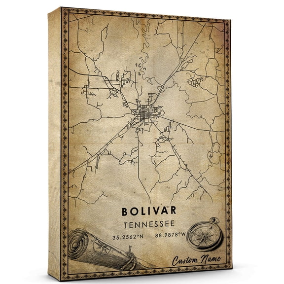 Bolivar Map Poster, Tennessee Map Art Poster, Canvas, Bolivar Map City vintage Poster, Street Map Artwork Poster, Bolivar Map Canvas - 89AZ859