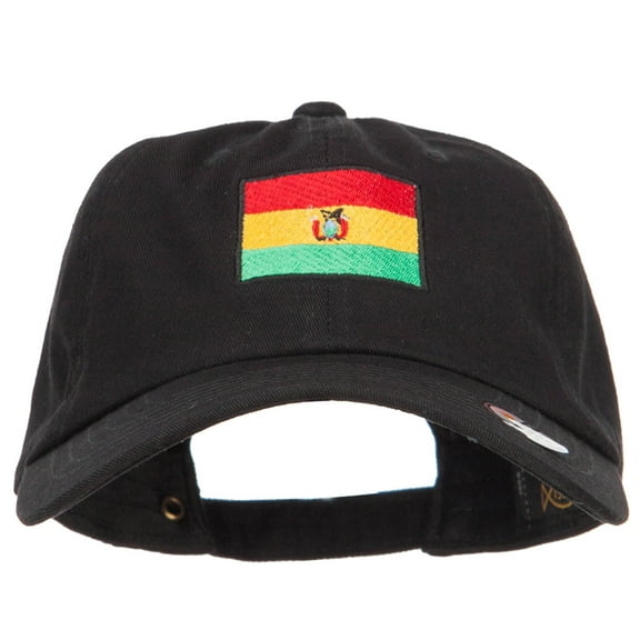 Bolivia Flag Embroidered Unstructured Cap - Black OSFM