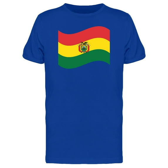 Bolivia Flag Wavy T-Shirt Men -Image by Shutterstock, Male XX-Large