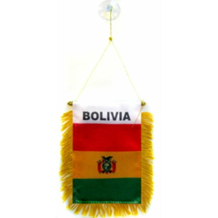 Bolivia Mini Flag 4"x6" Window Banner w/ suction cup
