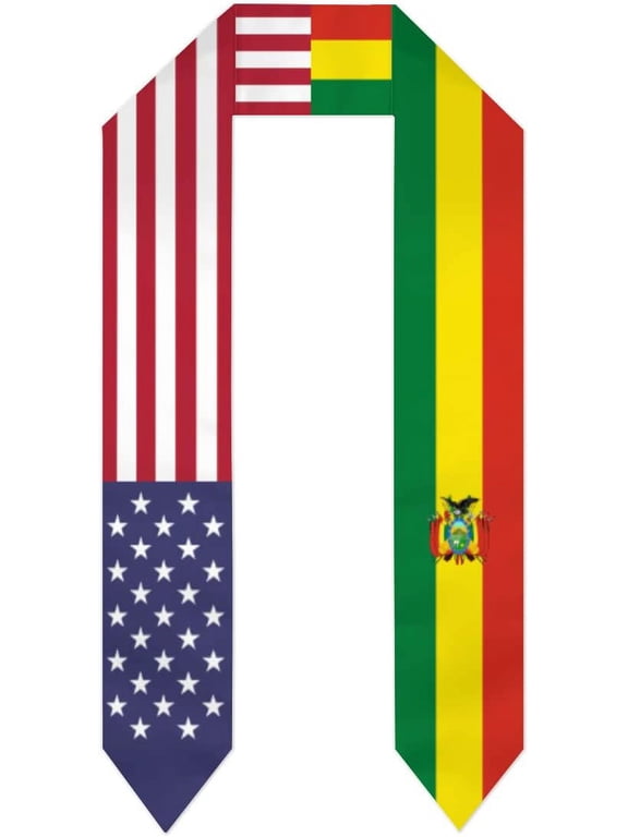 Bolivia & USA United States Flag Graduation Stole International Student Stole Pride Shawls Unisex