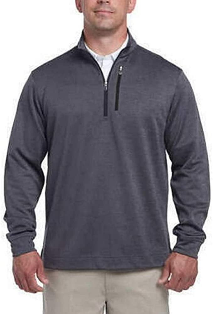 Bollé Men's 1/4 Zip Pullover Jacket, Black/Heather Gray Medium NEW