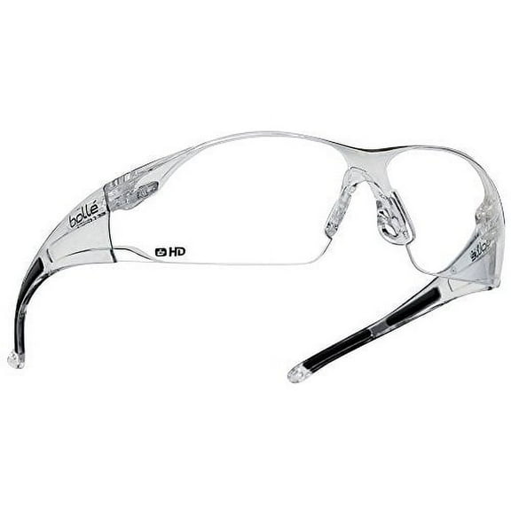 Boll Safety 40113, Rush Safety Glasses, Translucent Frame, Clear HD Hydrophobic Lenses Universal CLEAR