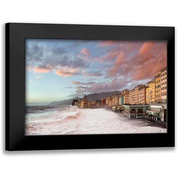 Bolla, Paolo 24x17 Black Modern Framed Museum Art Print Titled - Camogli