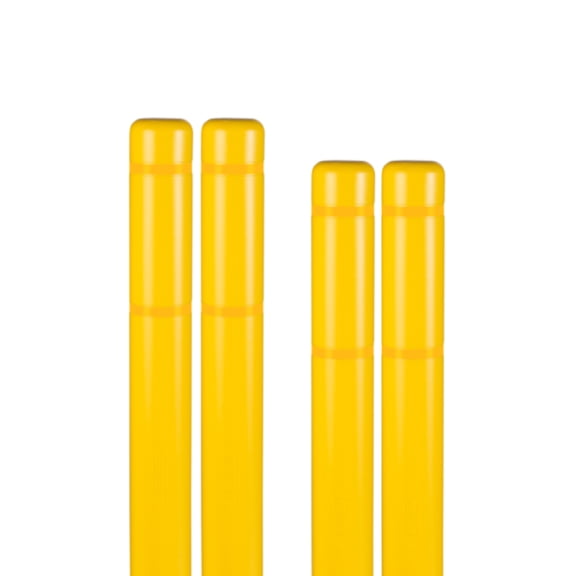 BollardGard 4" x 52" 4-Pack Bollard Cover - Innoplast (Yellow Yellow Tape)