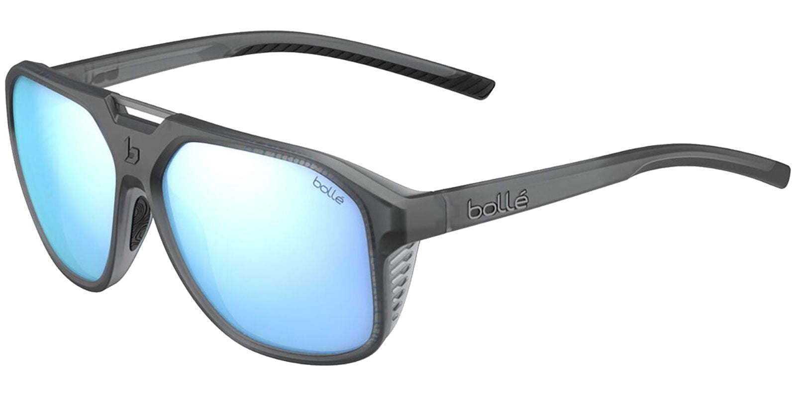 Bolle Arcadia Polarized Black Frost Unisex Pilot Sunglasses - BS037004