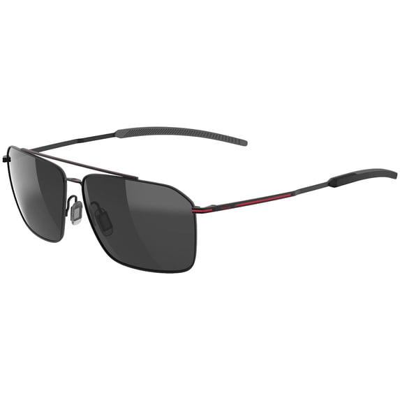 Bolle Flow Volt+ Polarized Unisex Black/Red Matte Rectangular Navigator Sunglasses - BS141004