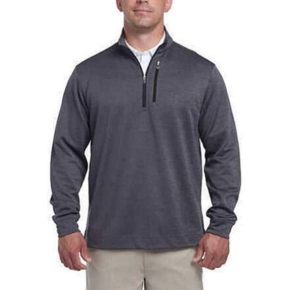 Bolle Men's Performance 1/4-Zip Chest Pocket Golf Pullover, Medium Black -