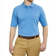 Bolle Mens Performance Short Sleeve Polo Golf Shirt, Textured Regatta Blue, M