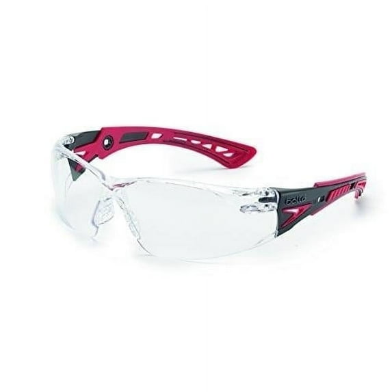 Bolle Safety RUSH+ 41080 Clear PC ASAF Platinum Black Red Sport Goggles