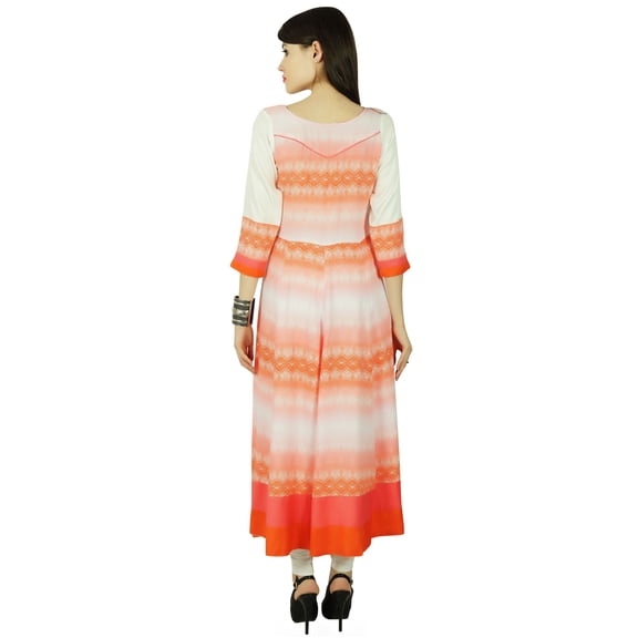 Bollywood Abstract Kurta Women Ethnic Rayon Kurti Casual Top Tunic Dress