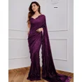 thumbnail image 1 of Bollywood Blockbuster Georgette Saree with 5MM Sequins & Silk Blouse, 1 of 3