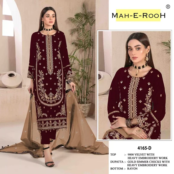 Bollywood Designer Women Salwar Suit Indian Wedding Wear Salwar Kameez Dress Round Neck 48