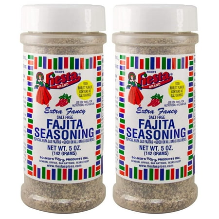 Bolner's Fiesta No MSG Salt-Free Fajita Seasoning, 5 Ounce Shaker (Pack of 2)