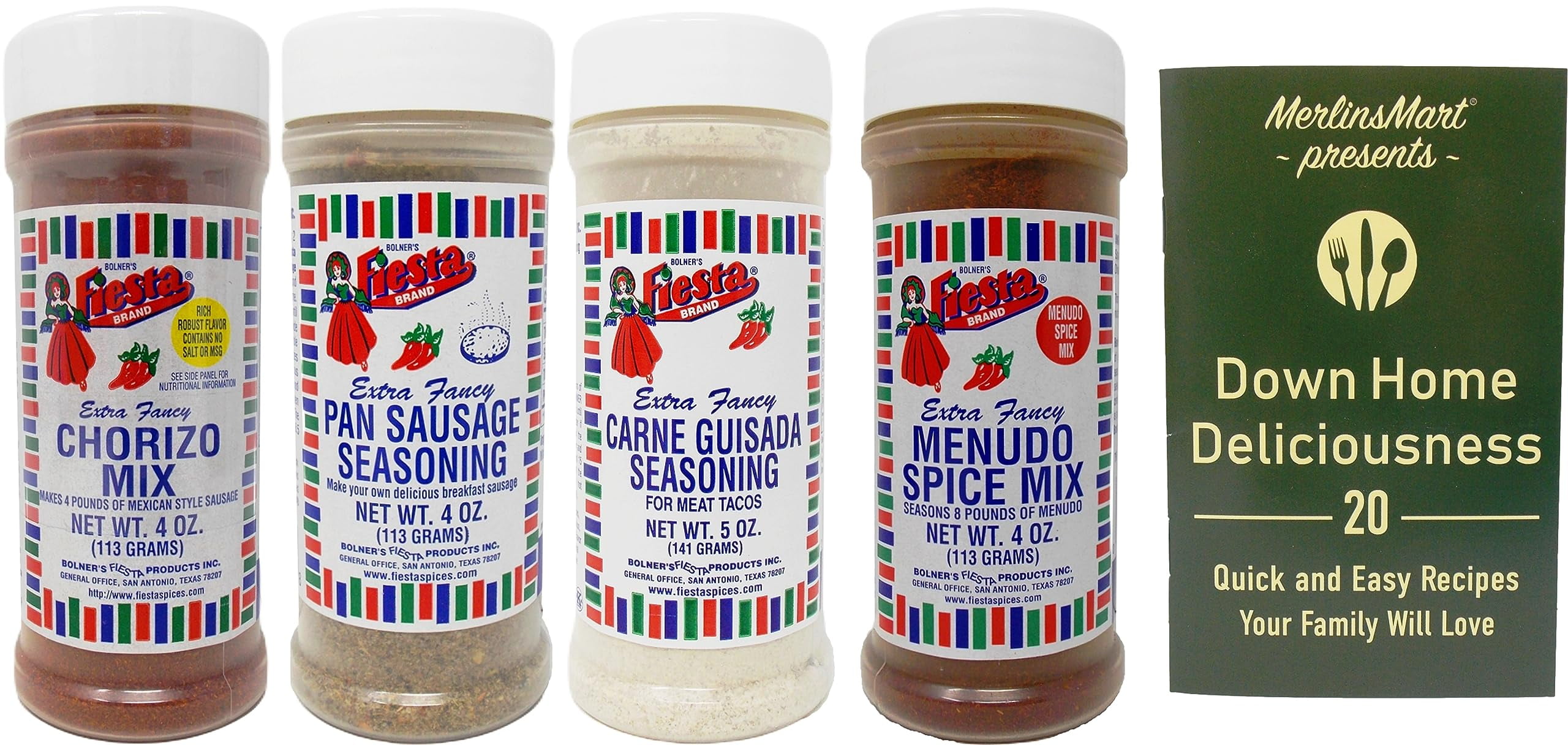 Bolner's Fiesta Tex Mex JMS2 Seasoning 4 Flavor Variety, Each Menudo