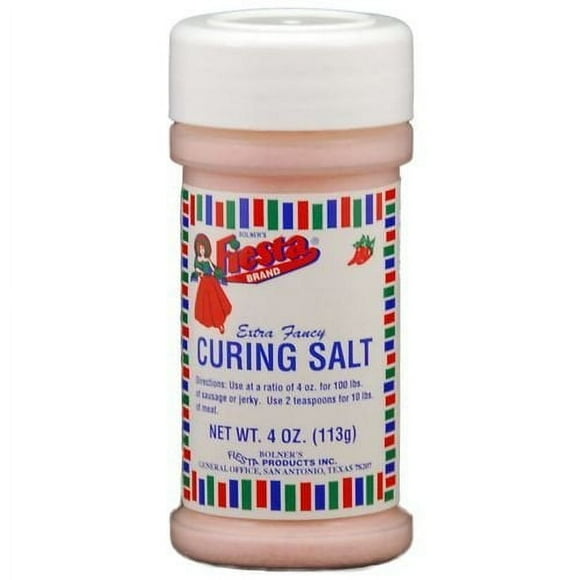 Bolners Fiesta Curing Salt ESF27 for Jerky, Sausages or Smoking Meats. Can Cure Up To 100 Lbs of Meat per 4-Ounce Bottle