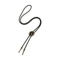 thumbnail image 1 of Bolo Tie American Western Cowboy PU Leather Rope Necklace for Holidays Party Bronze, 1 of 8