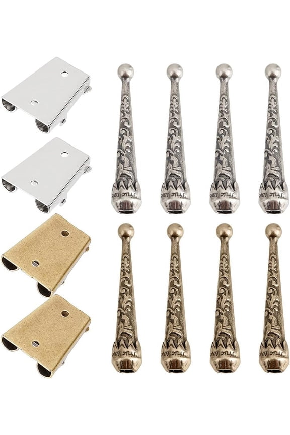 Bolo Tie Clasps Sets Including Iron Bolo Tie Slide Clasps and Alloy Cord End Mixed Color Cord