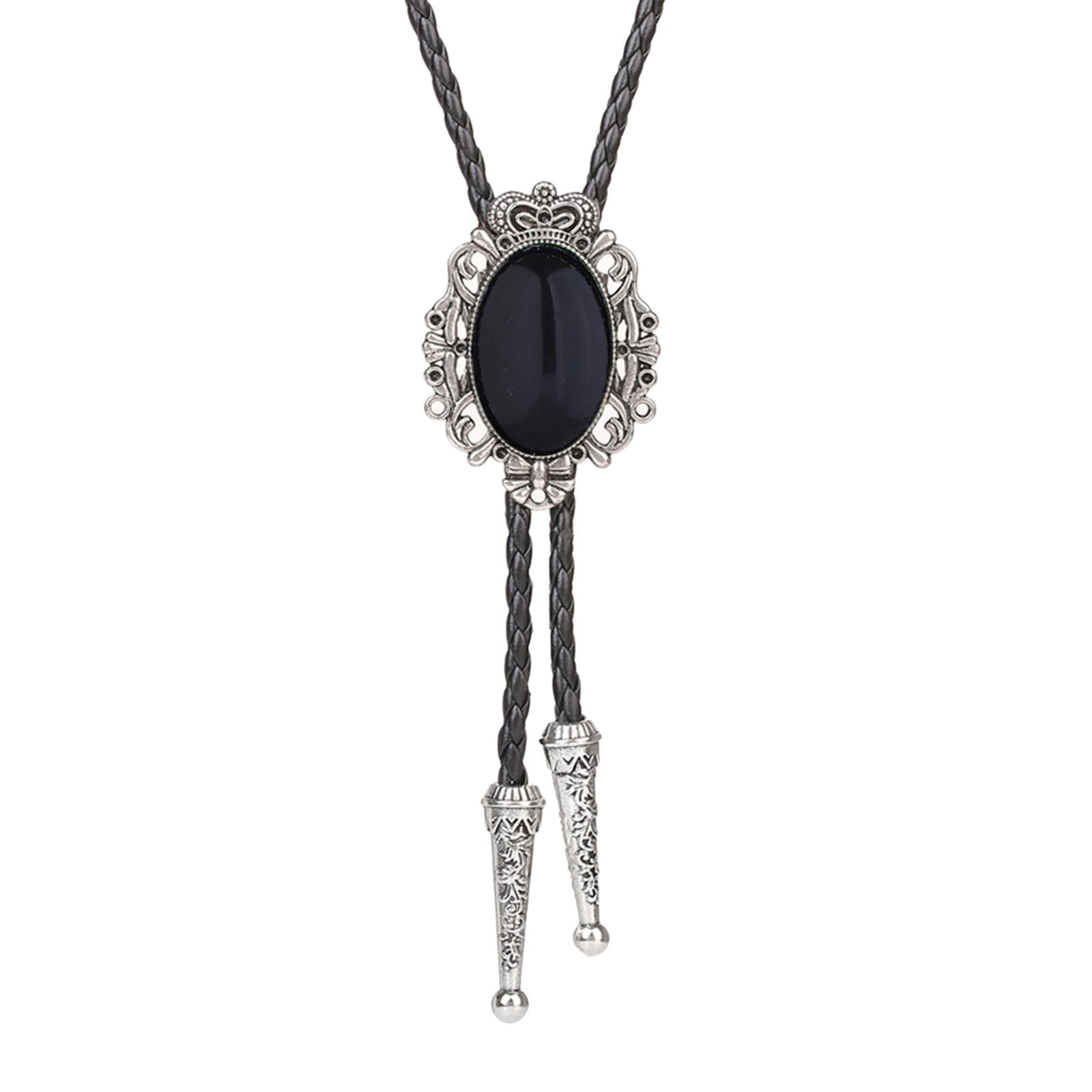 Bolo Tie/ Necktie Adjustable Costume Leather Oval Vintage