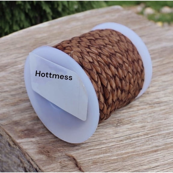 Hottmess Bolo Braided Leather Cord Antique Light Brown Nickel-Free 3 mm, 5 Yards