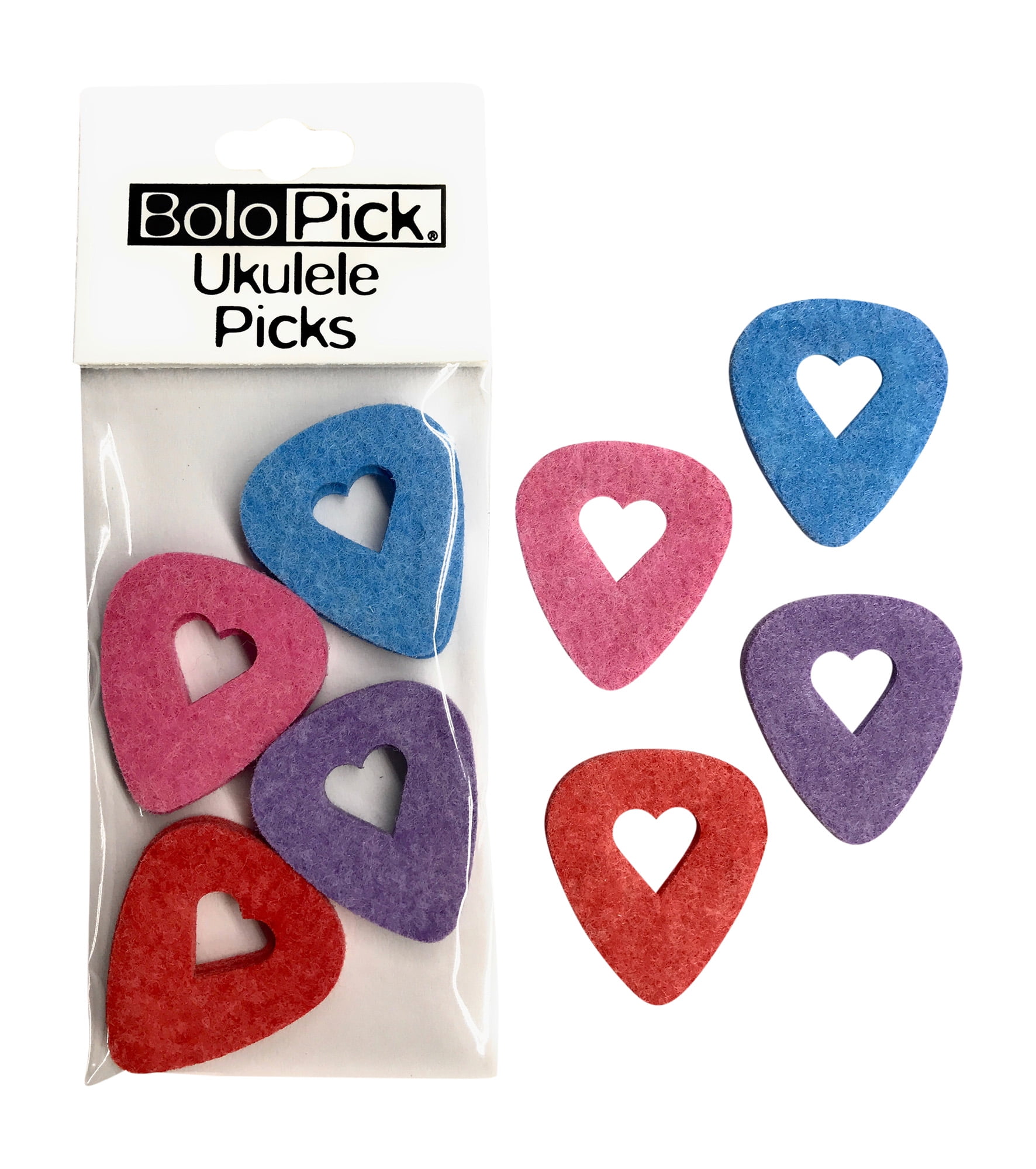 BoloPick Felt Ukulele Picks, with Easy to Hold Heart Shape Cutout, 8