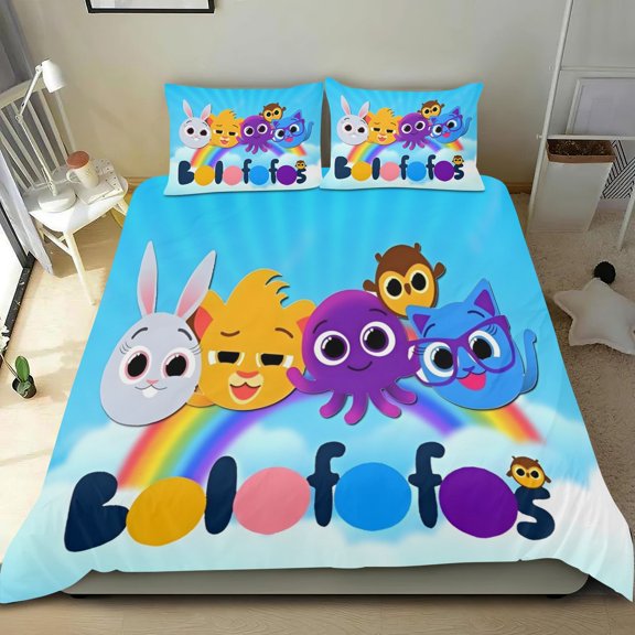 Bolofofos Themed Bed Sheet Set Three Piece Set 53x79 Inches Comfortable And Skin Friendly Unique Design Creating A Star Studded Night