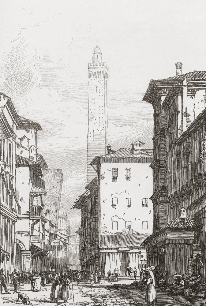 Bologna Northern Italy In The Early 19Th Century From Histoire Des Peintres -Cole Anglaise Published 1867 Canvas Art - Ken Welsh Design Pics (11 x 17)