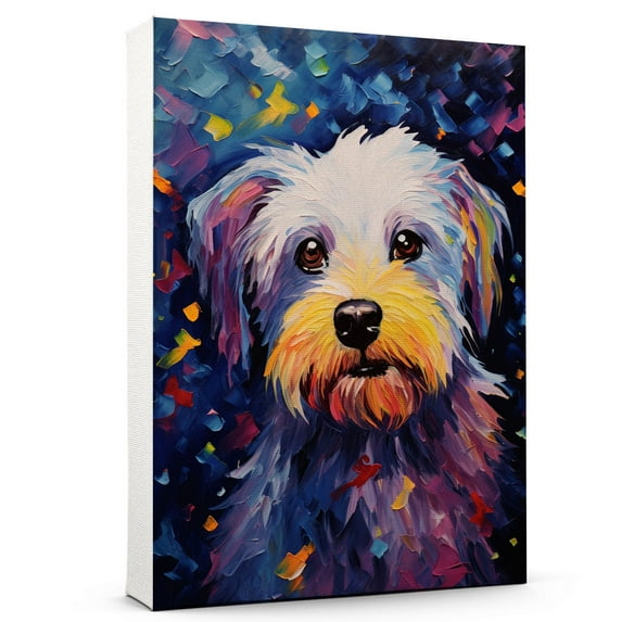 Bolognese Dog Art Print Poster, Wall art Painting Decor, Starry Night Van Gogh Art Home Decor Artwork For Bedroom Living Room Bathroom Decor