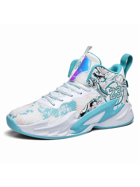 High-Top Boys Basketball Shoes Cushioned Sneakers with Breathable Support for Youth Sports Training