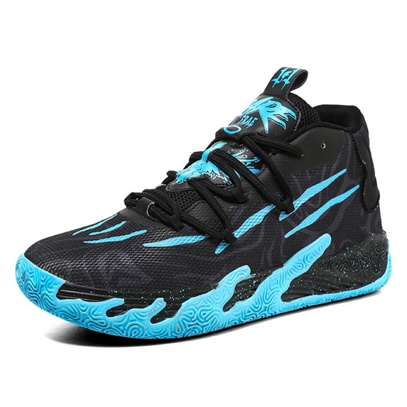 Bolognifi Men's Fashion High Top Lace Up Basketball Shoes Lightweight Non Slip Casual Outdoor Sneakers