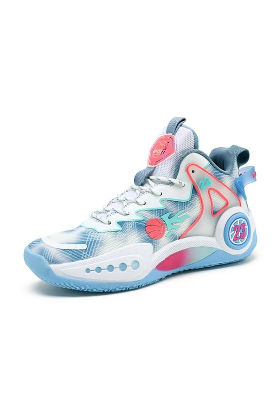 Men's High Top Basketball Shoes, Fashionable Graffiti Running Training Sports Shoes