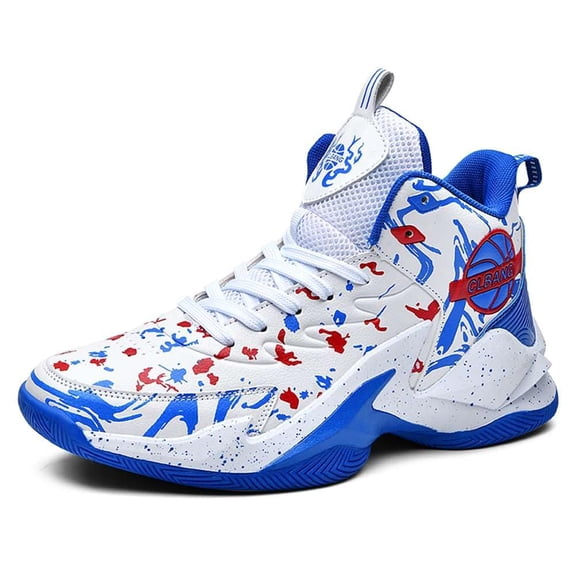 Bolognifi Men's High Top Basketball Shoes With Breathable Mesh Cushioning Outsole Durable Ankle Support Sports Shoes