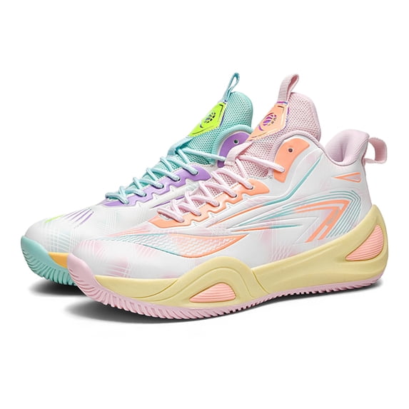Bolognifi Men's High-Top Breathable, Non-Slip and Shock-Absorbing Basketball Shoes - TWO-COLOR_6.5