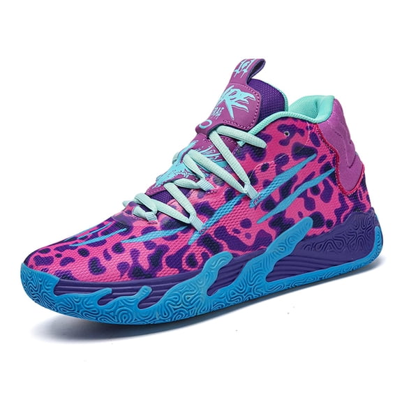 Bolognifi Men's Lightweight Lace Up High Top Fashion Basketball Shoes Soft Non-Slip Running Shoes