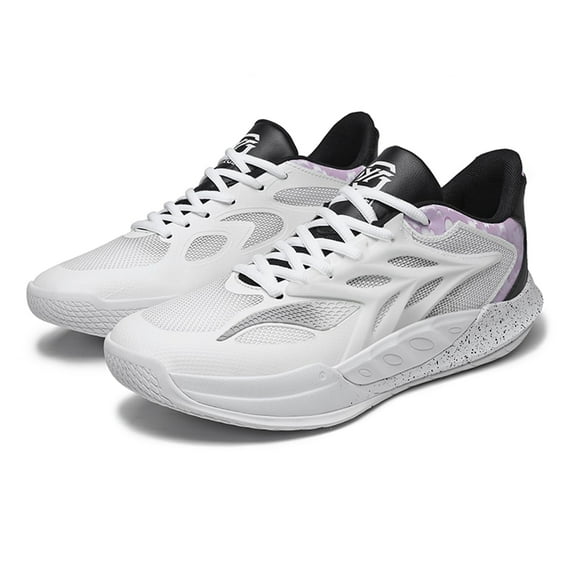 Bolognifi Men's Low-Top Basketball Shoes Mesh Breathable Lace-Up Stylish Soft Sole Shock Absorption