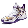 thumbnail image 1 of Bolognifi Men's basketball shoes, mesh fabric, casual, breathable, comfortable sports - PURPLE_4.5, 1 of 7