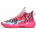 thumbnail image 1 of Bolognifi Unisex Fluorescent Basketball Shoes Sneakers Super Light High Top Graffiti Style Combat Basketball Boots, 1 of 7