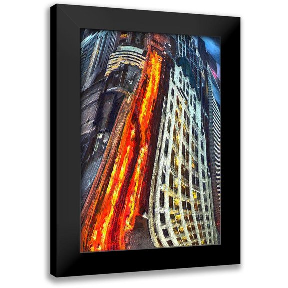 Bolokofsky, Ronald 11x14 Black Modern Framed Museum Art Print Titled - Big City View I