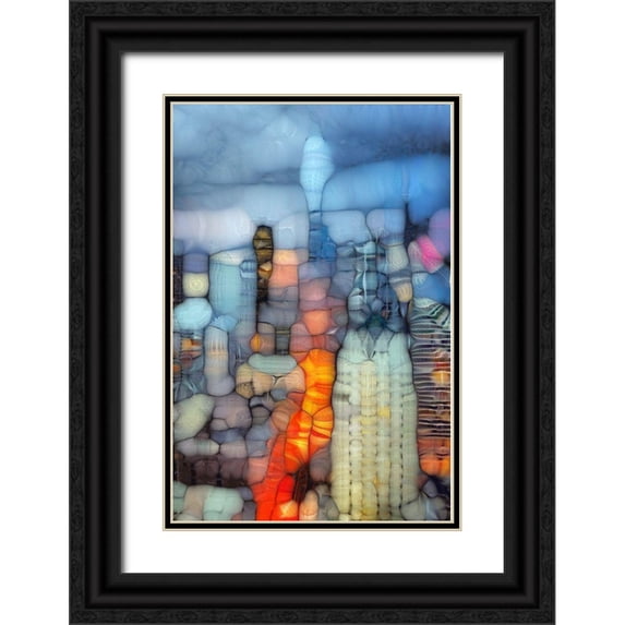 Bolokofsky, Ronald 11x14 Black Ornate Wood Framed with Double Matting Museum Art Print Titled - Blob City I