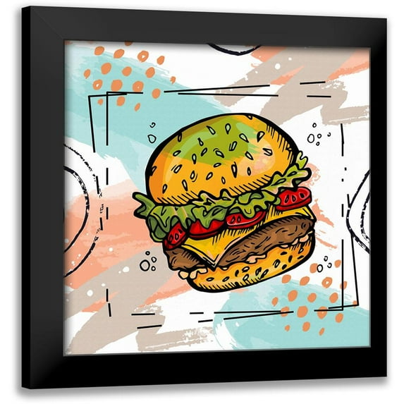 Bolokofsky, Ronald 12x12 Black Modern Framed Museum Art Print Titled - Burger Time I