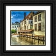 thumbnail image 1 of Bolokofsky, Ronald 12x12 Black Ornate Wood Framed with Double Matting Museum Art Print Titled - Brugges Canal, 1 of 4