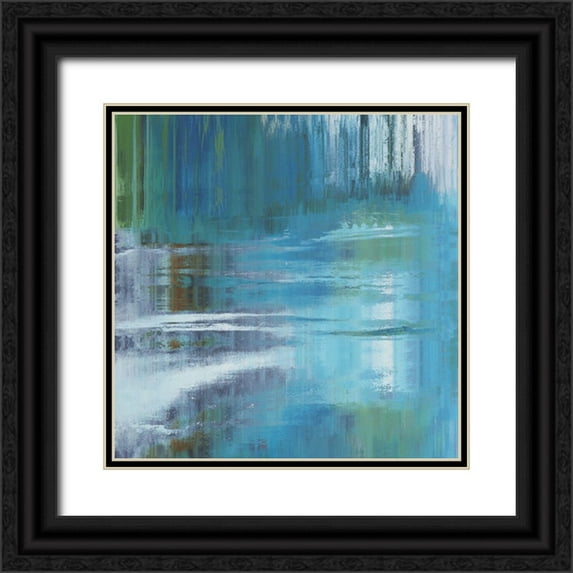 Bolokofsky, Ronald 12x12 Black Ornate Wood Framed with Double Matting Museum Art Print Titled - Cascading Falls II