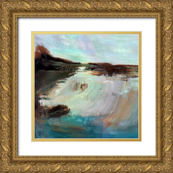 Bolokofsky, Ronald 12x12 Gold Ornate Wood Framed with Double Matting Museum Art Print Titled - River Falls
