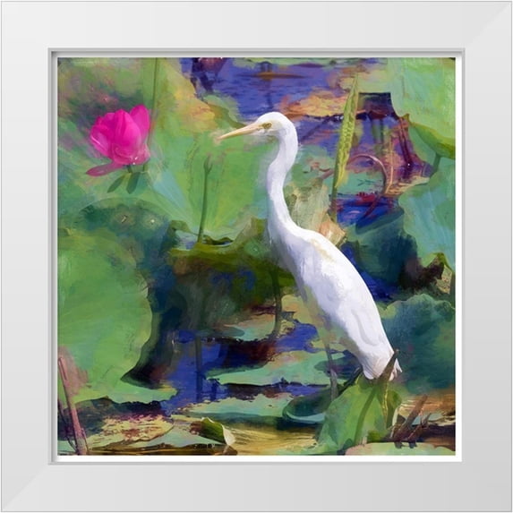 Bolokofsky, Ronald 12x12 White Modern Wood Framed Museum Art Print Titled - White Egret I