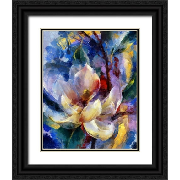 Bolokofsky, Ronald 12x14 Black Ornate Wood Framed with Double Matting Museum Art Print Titled - Magnolia Garden II