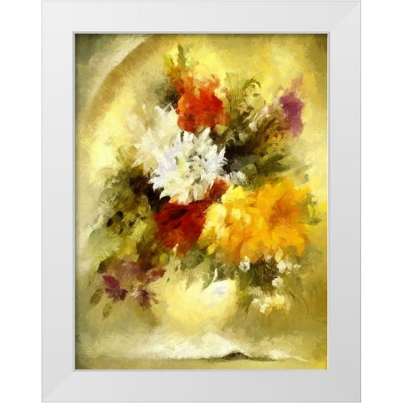 Bolokofsky, Ronald 12x14 White Modern Wood Framed Museum Art Print Titled - Summer Bouquet II