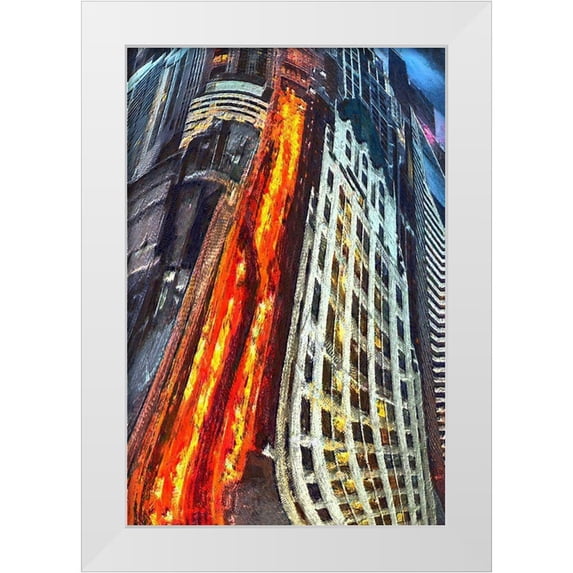 Bolokofsky, Ronald 13x18 White Modern Wood Framed Museum Art Print Titled - Big City View I