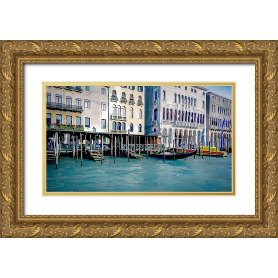 Bolokofsky, Ronald 14x10 Gold Ornate Wood Framed with Double Matting Museum Art Print Titled - Riva del Carbon